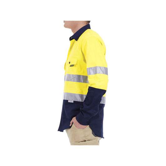 Tradie Small Hi Vis Yellow Reflective Long Sleeve Shirt