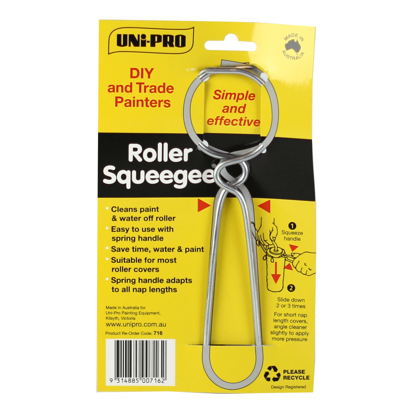 UNi-PRO Wire Roller Squeegee - 124mm