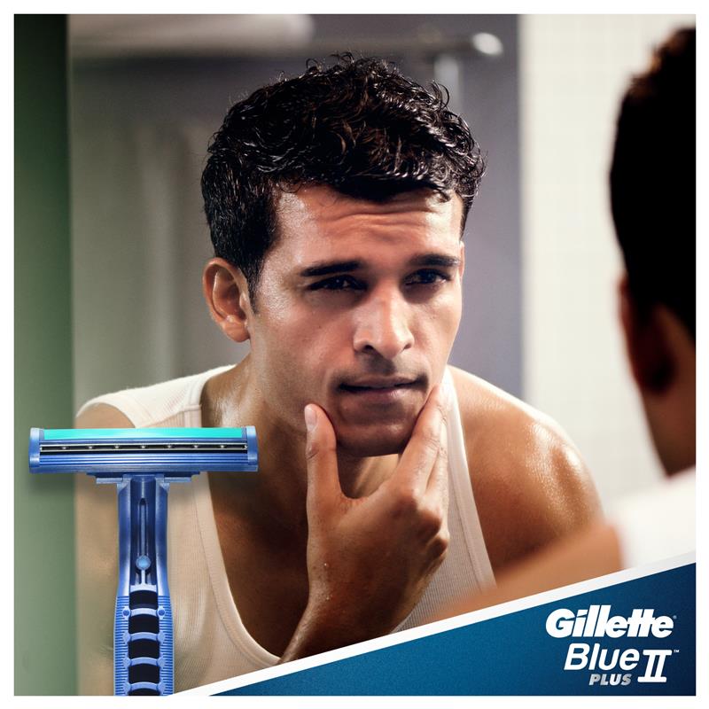 Gillette Blue II Pivot Plus Disposable Razors, 16-Pack, Chromium-Coated