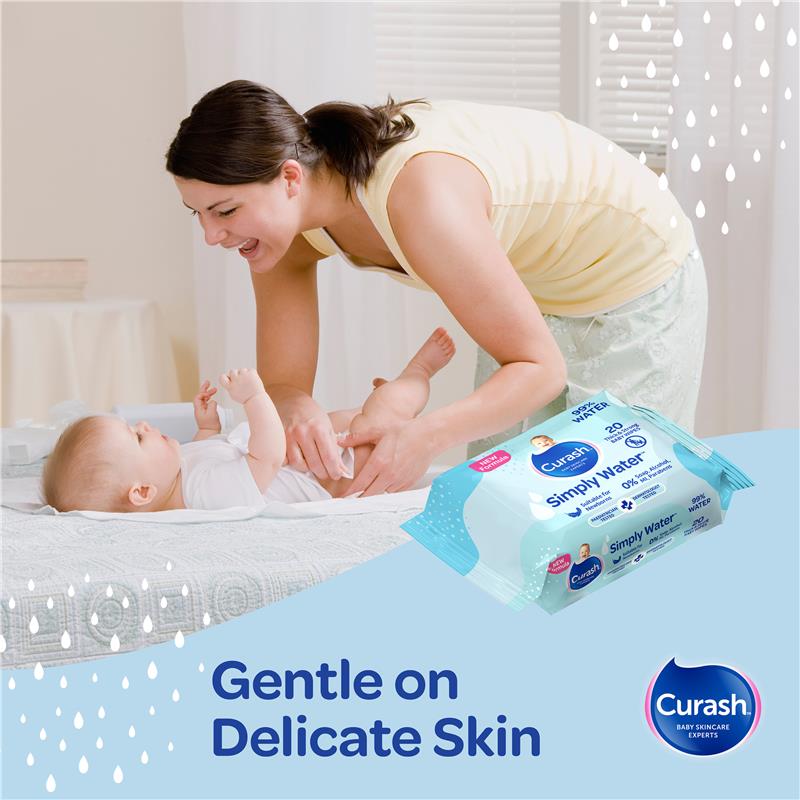 Curash Simply Water Wipes 20 Pack