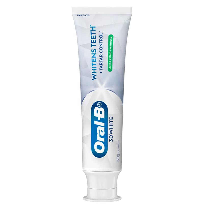 Oral-B 3D White Long Lasting Freshness Whitening Toothpaste - 190g