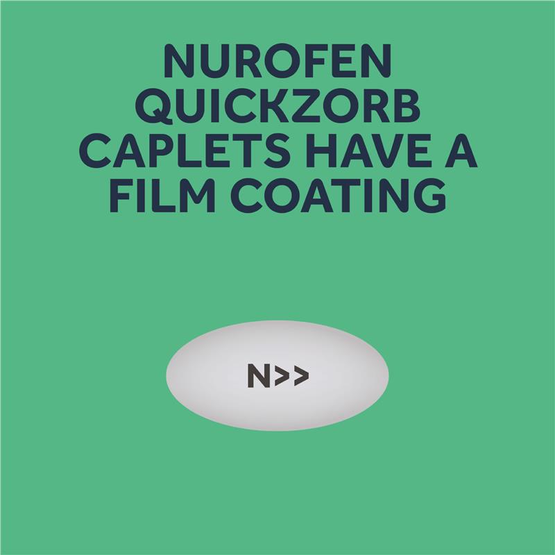 Nurofen Quickzorb Pain Relief Caplets 24 Pack - Fast-Acting Ibuprofen Lysine 342mg