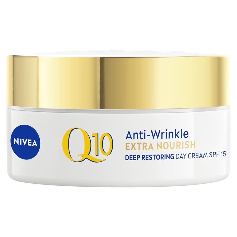 NIVEA Q10 Anti-Wrinkle Extra Nourish Deep Restoring Day Cream SPF15 50ml