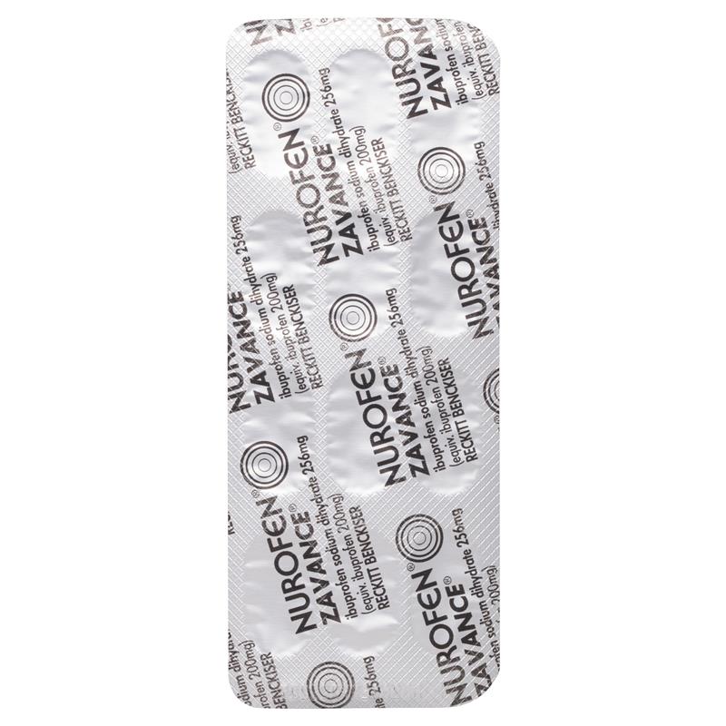 Nurofen Zavance Fast Pain Relief Caplets 256mg Ibuprofen 24 Pack