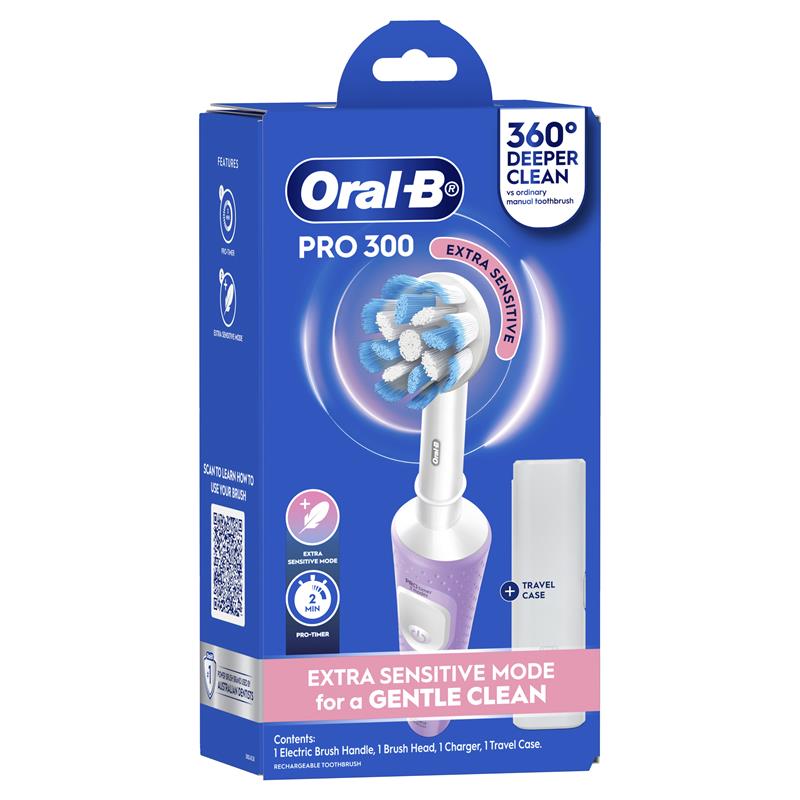 Oral-B Pro 300 Electric Toothbrush - Everyday Clean Lilac