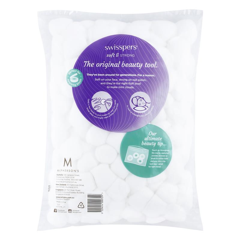 Swisspers Premium Cotton Wool Balls - 200 Pack