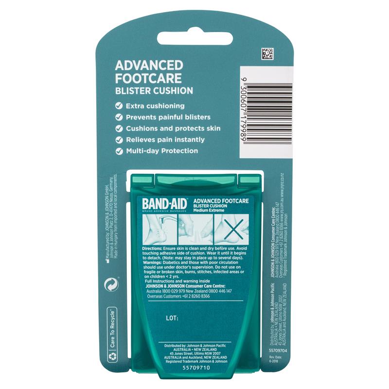Band-Aid Advanced Hydrocolloid Footcare Blister Cushions, Medium 5-Pack