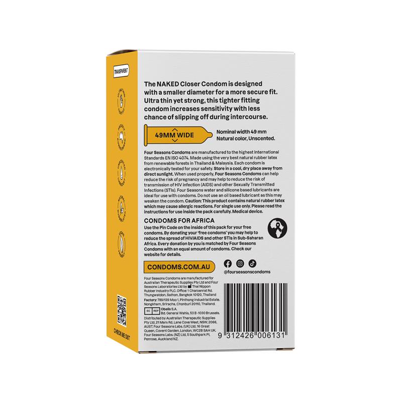 Four Seasons Naked Closer Condoms - 12 Pack