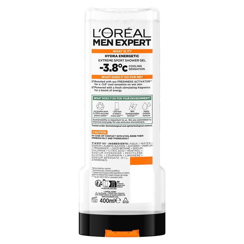 L'Oreal Paris Men Expert Hydra Energetic Extreme Sport Shower Gel 400ml