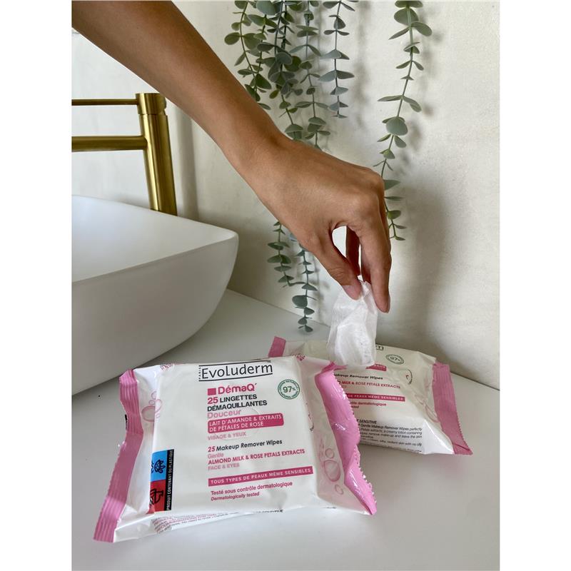 Evoluderm Demaq Gentle Cleansing Wipes 25