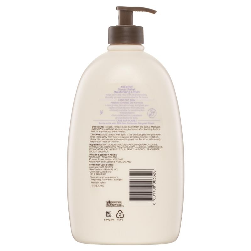 Aveeno Stress Relief Moisturising Lavender Scent Body Lotion 1L