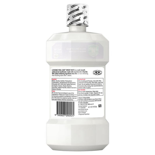 Listerine Mouthwash Bright White 500ml
