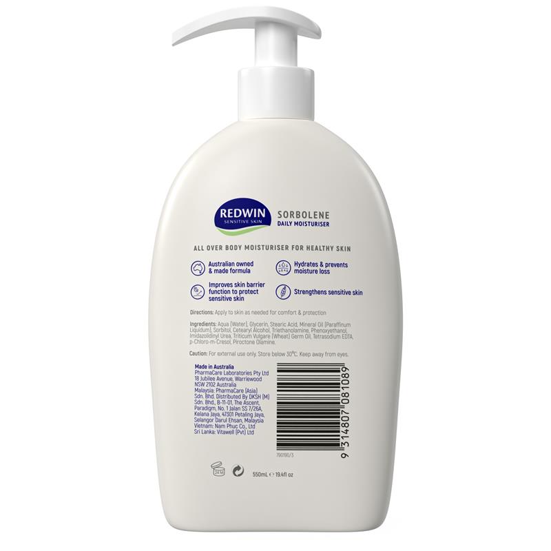 Redwin Sorbolene Daily Moisturiser 550ml