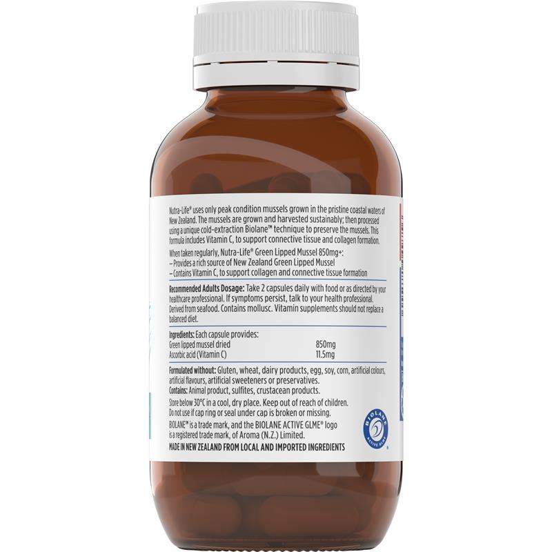 Nutra-Life Green Lipped Mussel 850mg 90 Capsules