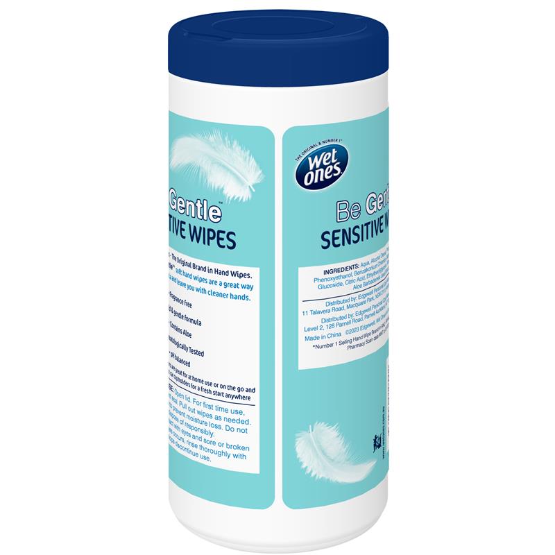 Wet Ones Be Gentle Canister (50 Pack) - Gentle Cleansing Wipes