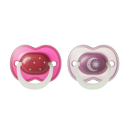 Tommee Tippee NightGlow Soother 18-36 Months 2 Pack Assorted Colours