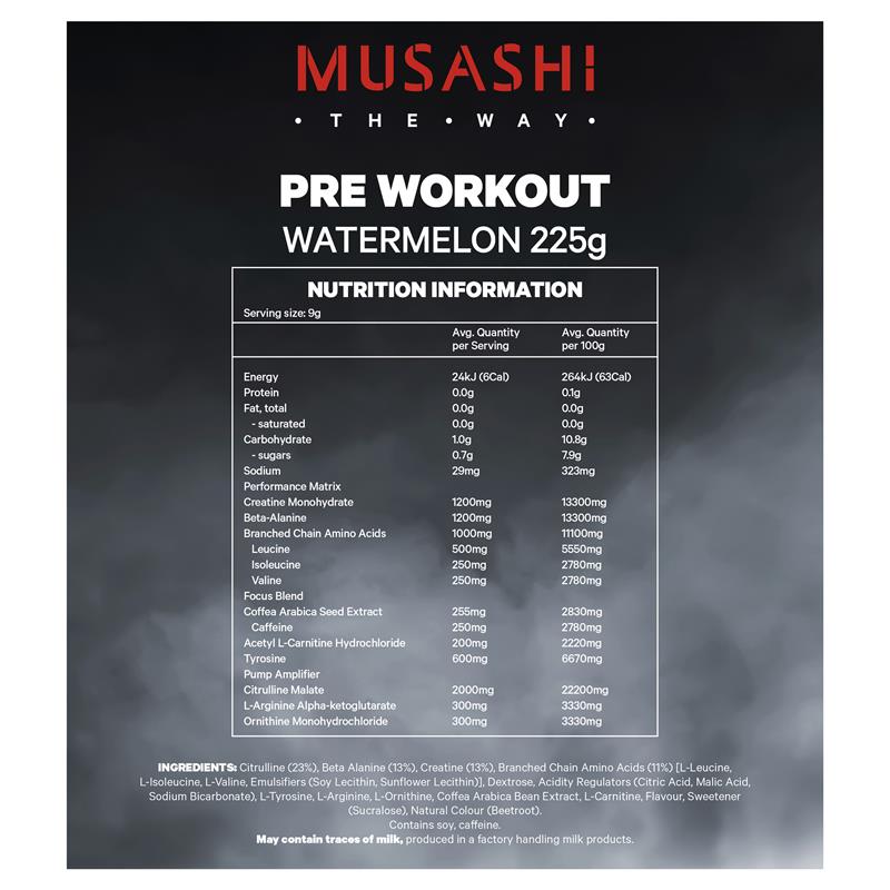 Musashi Pre Workout Watermelon 225g