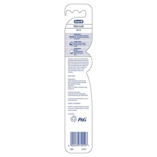 Oral B All Rounder Fresh Clean Soft Manual Toothbrush