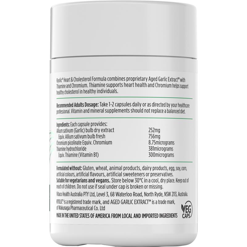 Nutra-Life Kyolic Aged Garlic Extract Heart & Cholesterol Formula 60 Capsules
