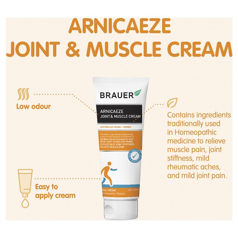Brauer Arnicaeze Joint & Muscle Cream 100g - Pain Relief Formula