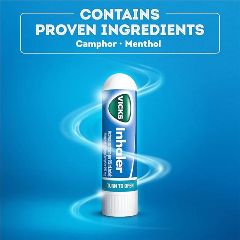 Vicks Inhaler Nasal Decongestant 2 Pack - Fast Relief for Blocked Nose