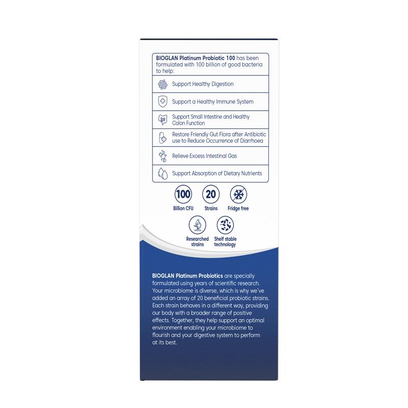 Bioglan Platinum Probiotic 100 Billion 30 Capsules