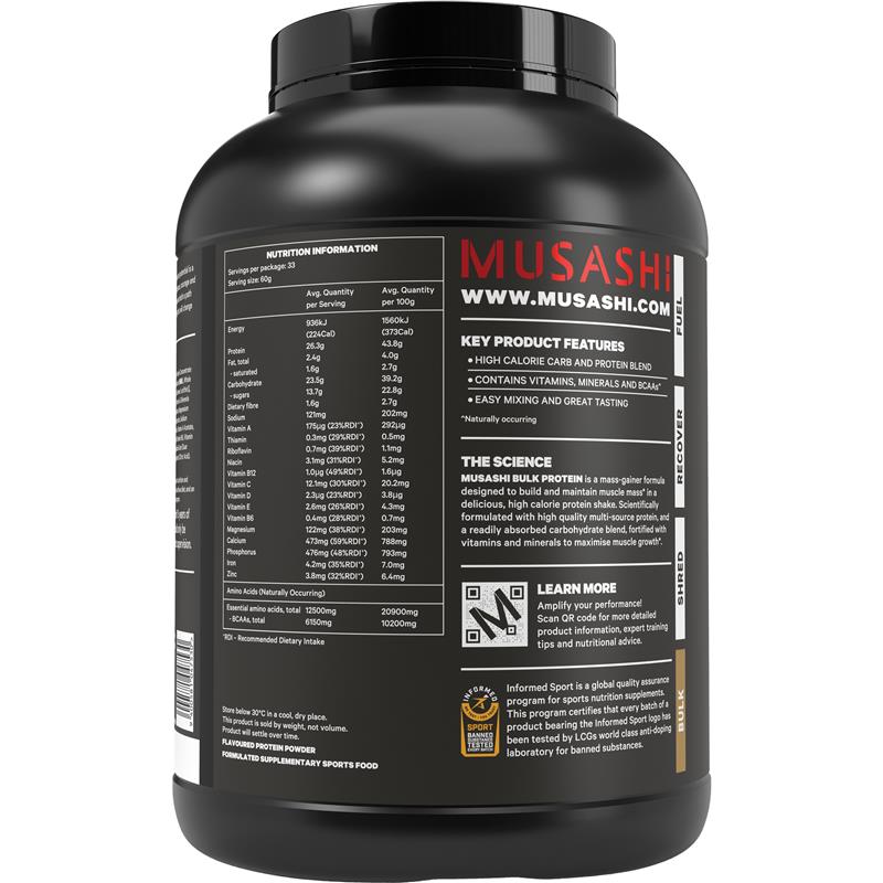 Musashi Bulk Protein Chocolate - 2kg