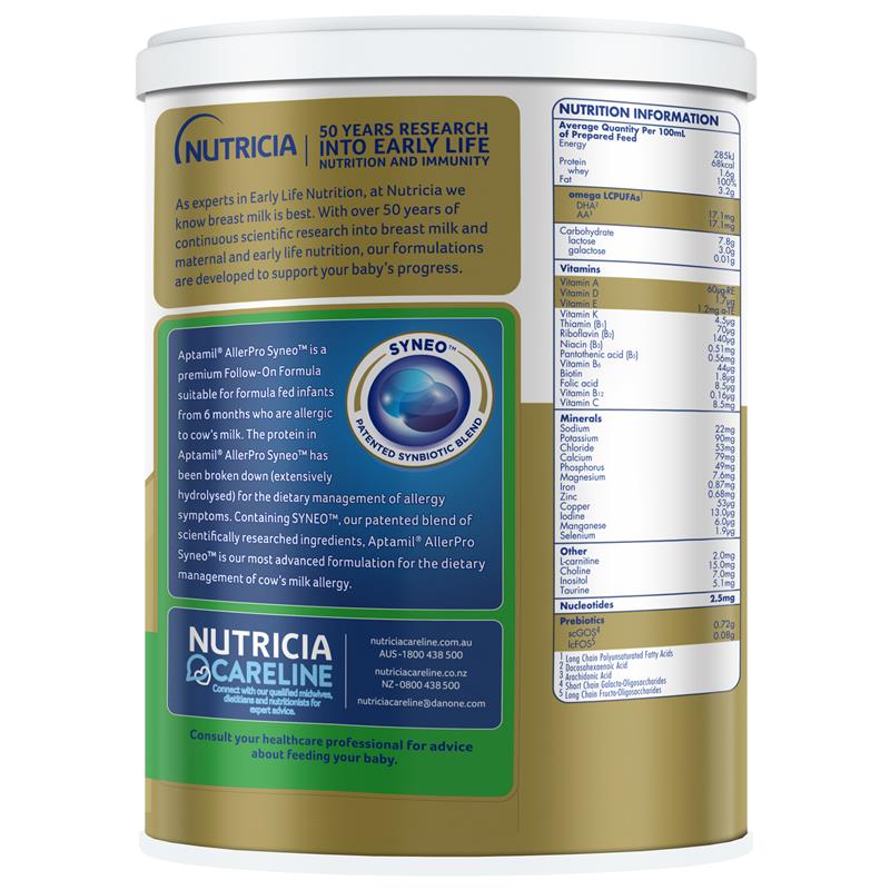 Aptamil AllerPro Syneo 2 Allergy Premium Baby Follow-On Formula From 6-12 Months 900g