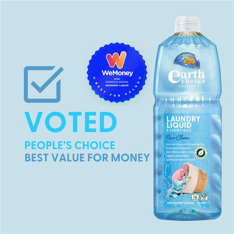 Earth Choice Laundry Liquid - 1 Litre of Plant-Based Clean