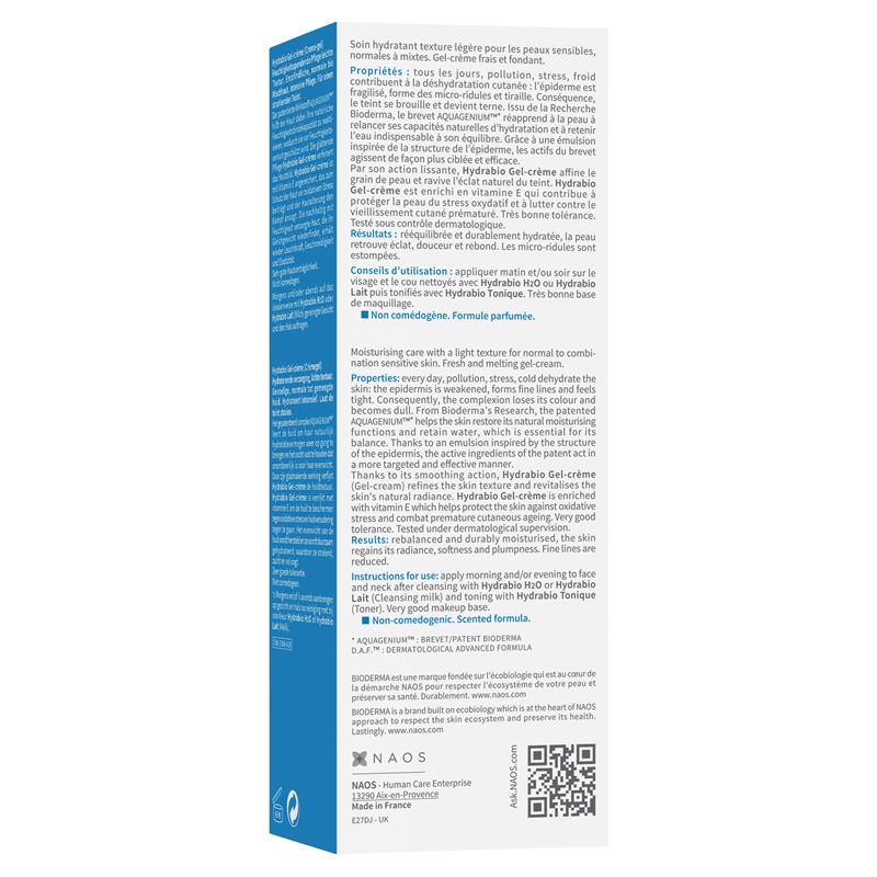 Bioderma Hydrabio Hydrating Gelcrème Light Moisturiser for Dehydrated Skin 40ml