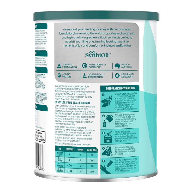 Oli6 Stage 1 Dairy Goat Milk Formula Infant - 800g