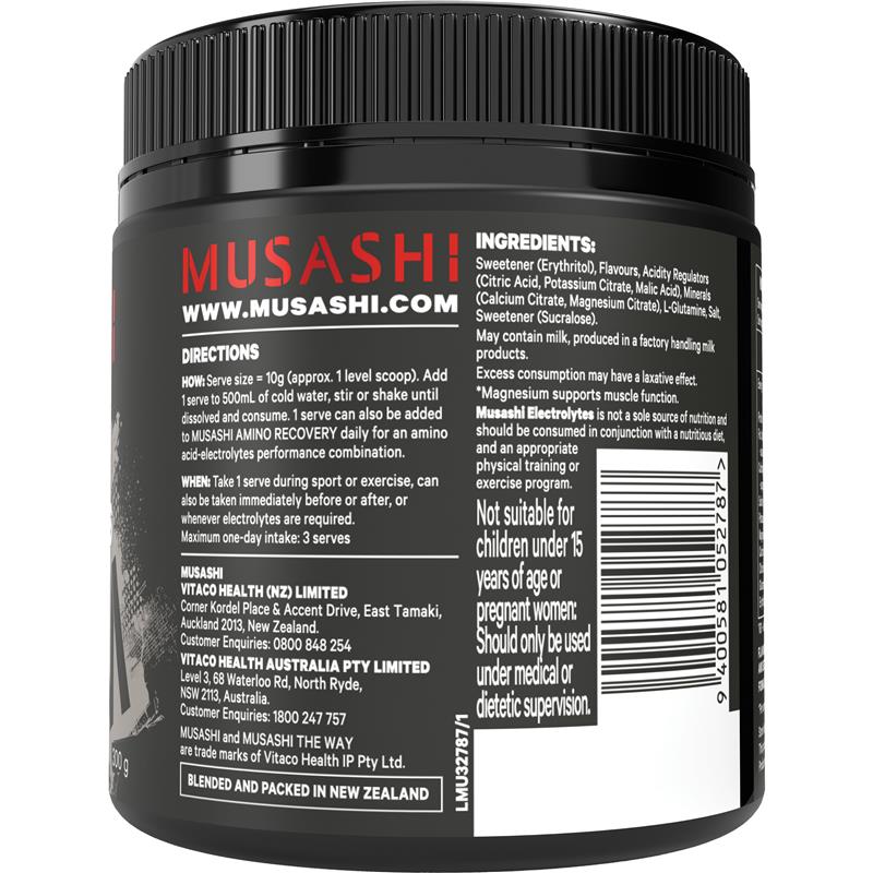 Musashi Electrolytes - Blue Raspberry 300g