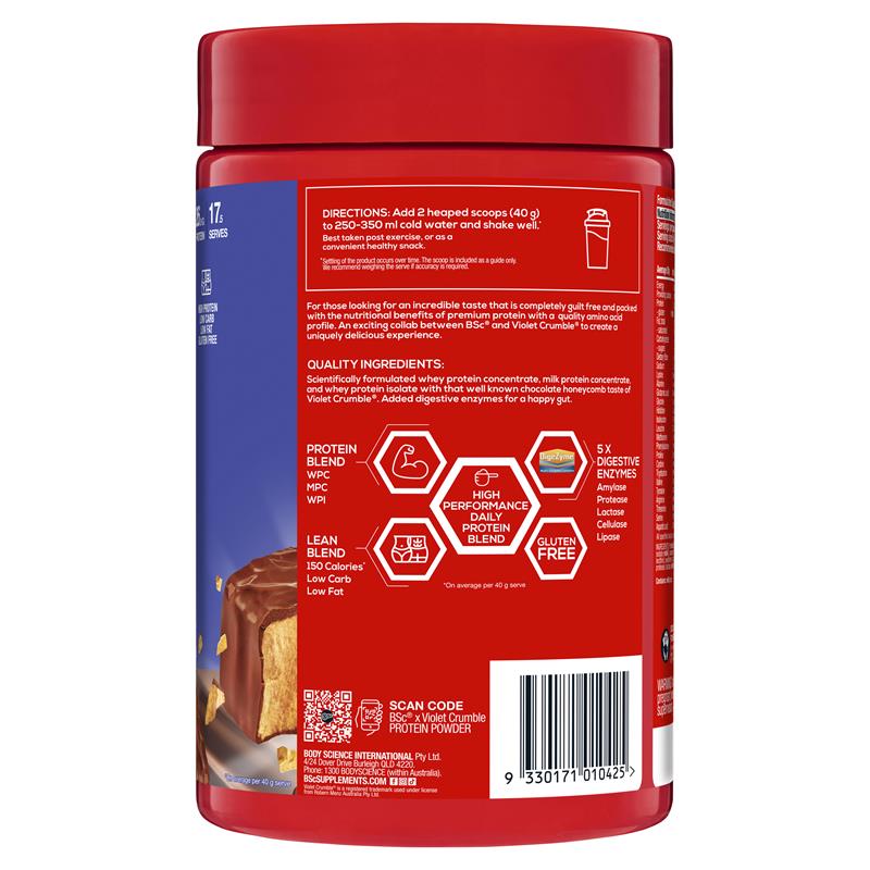 BSc x Violet Crumble Protein Powder - Chocolate Honeycomb - 700g