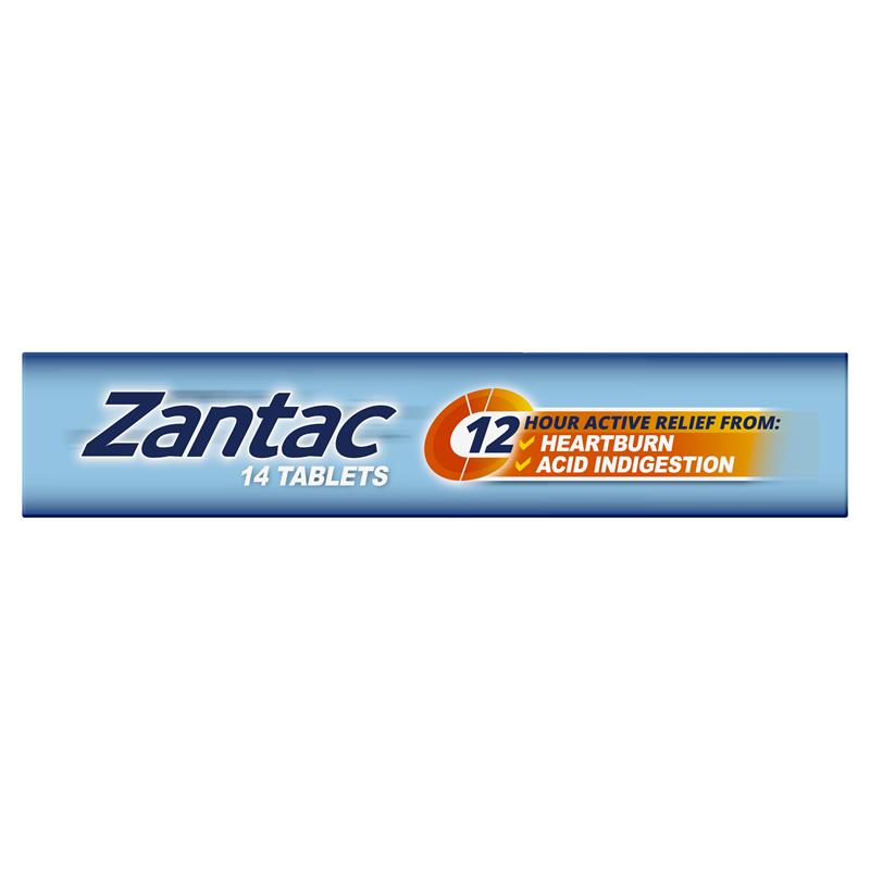 Zantac 12 Hour 150mg - 14 Tablets for Heartburn Relief