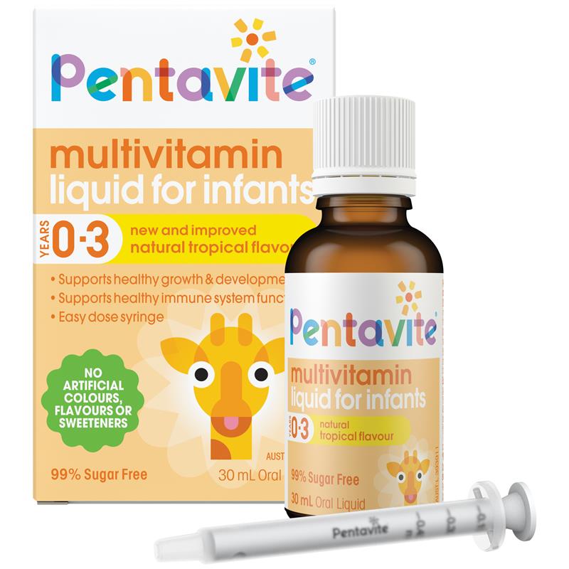 Pentavite Infant Multivitamin Liquid 30ml Tropical Flavor 0-3 Years