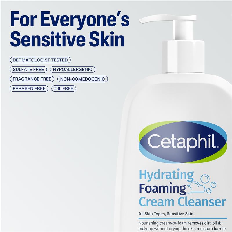 Cetaphil Hydrating Foaming Cream Cleanser 473ml Exclusive Size
