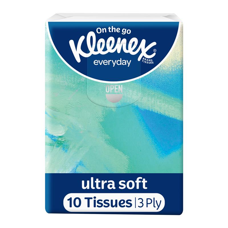 Kleenex Ultra Soft Pocket Tissues - 10 Tissues for On-the-Go Comfort