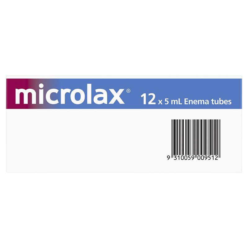 Microlax Enemas 5mL - 12 Pack for Gentle Constipation Relief