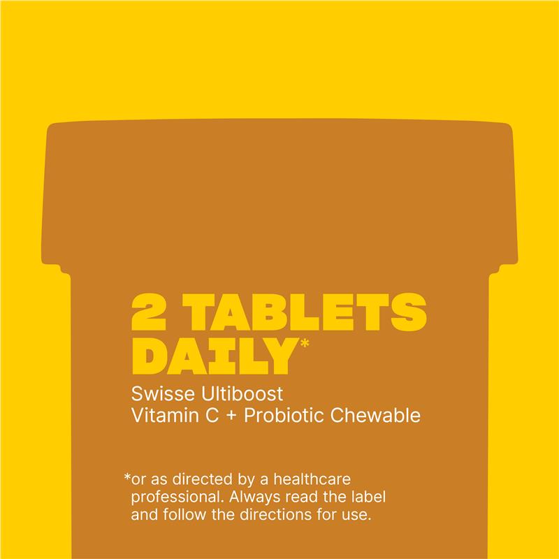 Swisse Vitamin C + Probiotic Chewable 60 Chewable Tablets