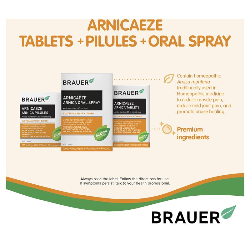 Brauer Arnicaeze Oral Spray 20ml - Fast Muscle Pain Relief