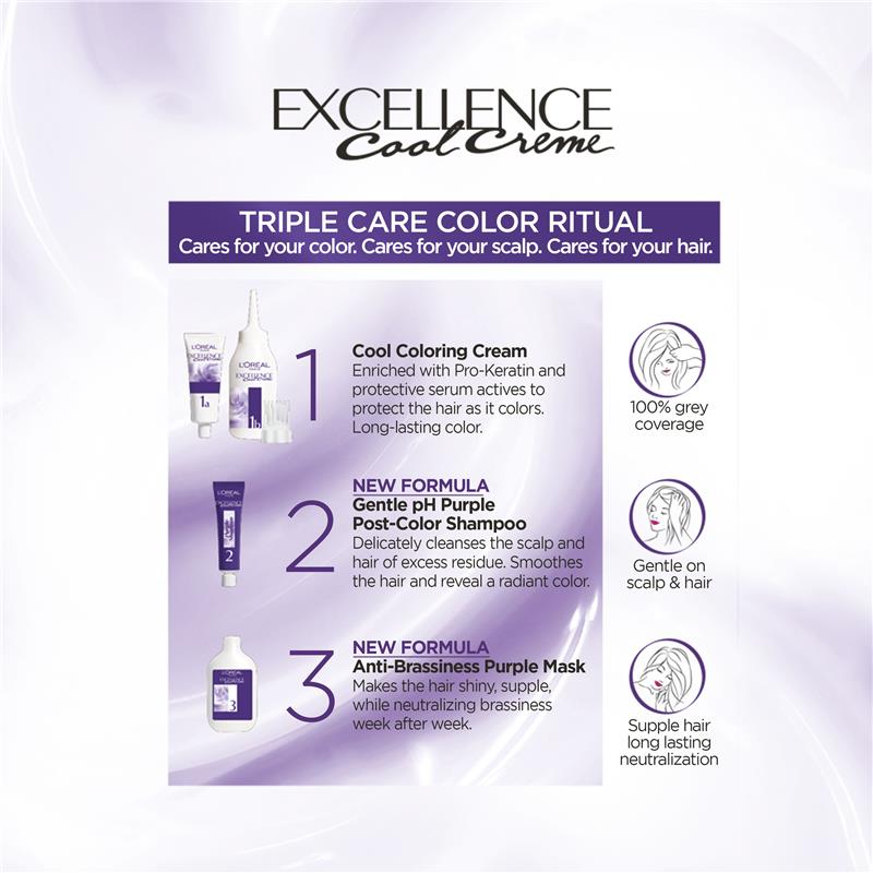 L'Oreal Paris Excellence Cool Creme Permanent Hair Colour 4.11 Ultra Ash Brown
