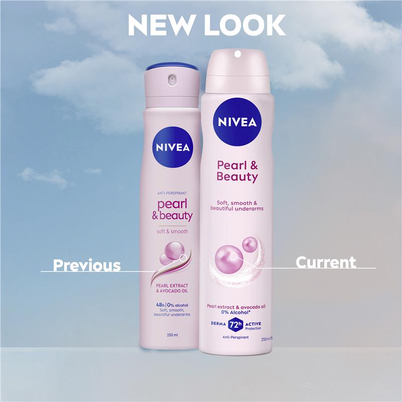 NIVEA Pearl & Beauty Aerosol Deodorant - 72H Protection - 150ml