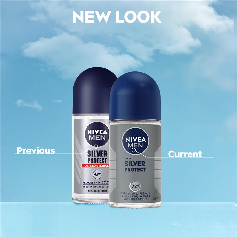 NIVEA MEN Silver Protect Deodorant Roll-On 50ml - 72h Odour Control