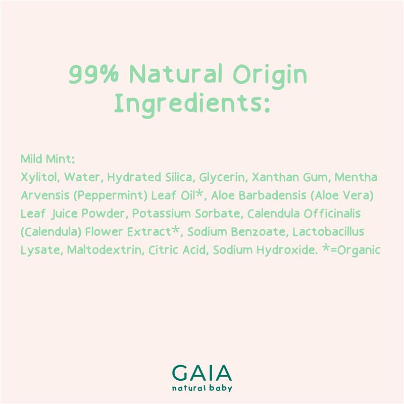 Gaia Natural Baby Probiotic Toothpaste Mild Mint 50g