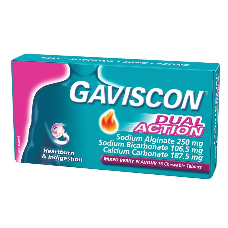 Gaviscon Dual Action Heartburn Relief - Mixed Berry 16 Pack