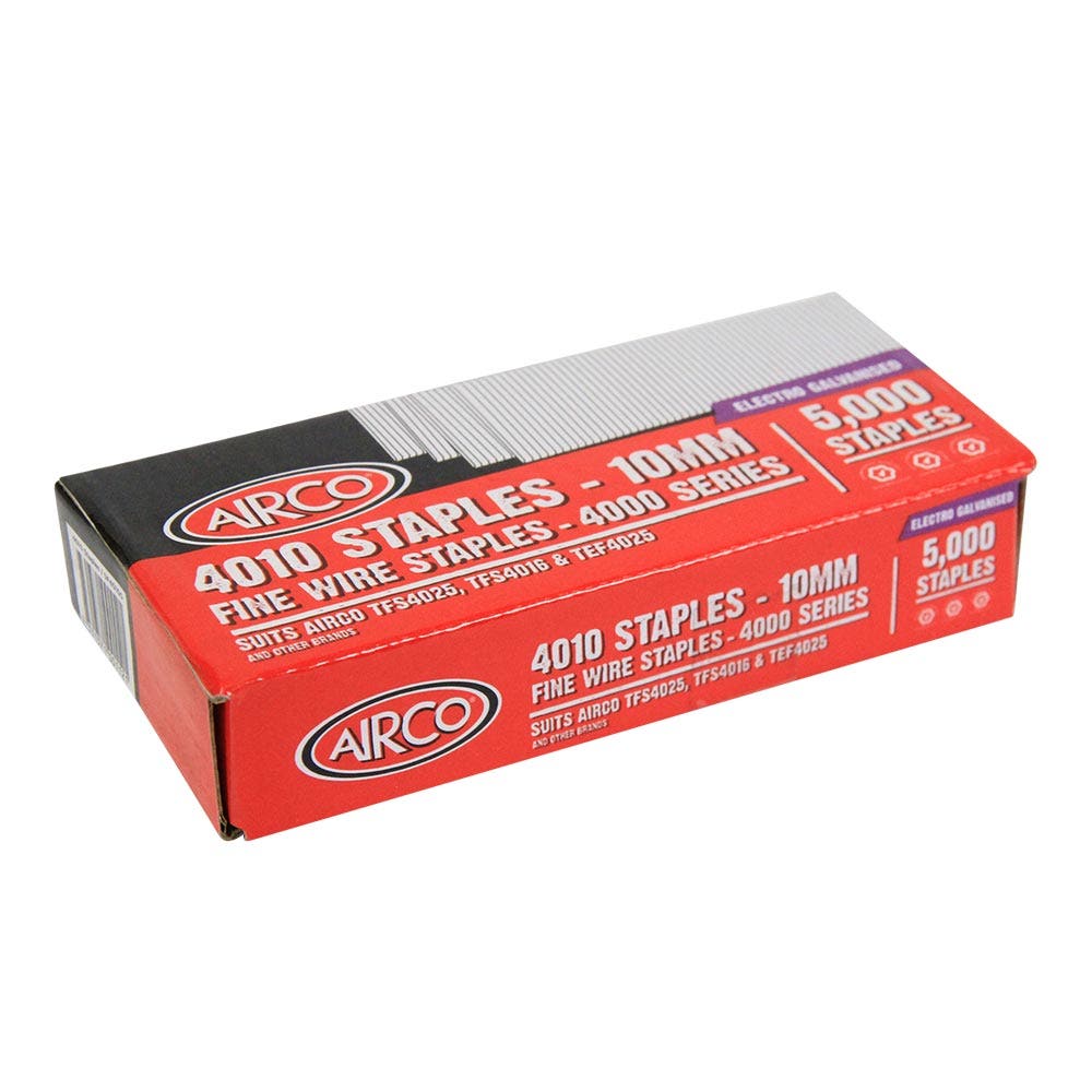 AIRCO 4000 Series Staples Electro Galvanised - 10mm Box of 5000 SF40100