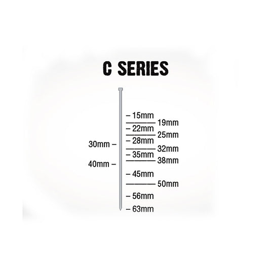 AIRCO C Series Brad Nails - 25 x 1.6mm BC16250
