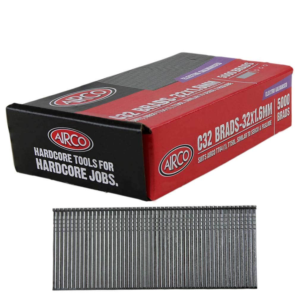 AIRCO C Series Electro Galvanised Brad Nail - 32mm Box of 5000 BC16320