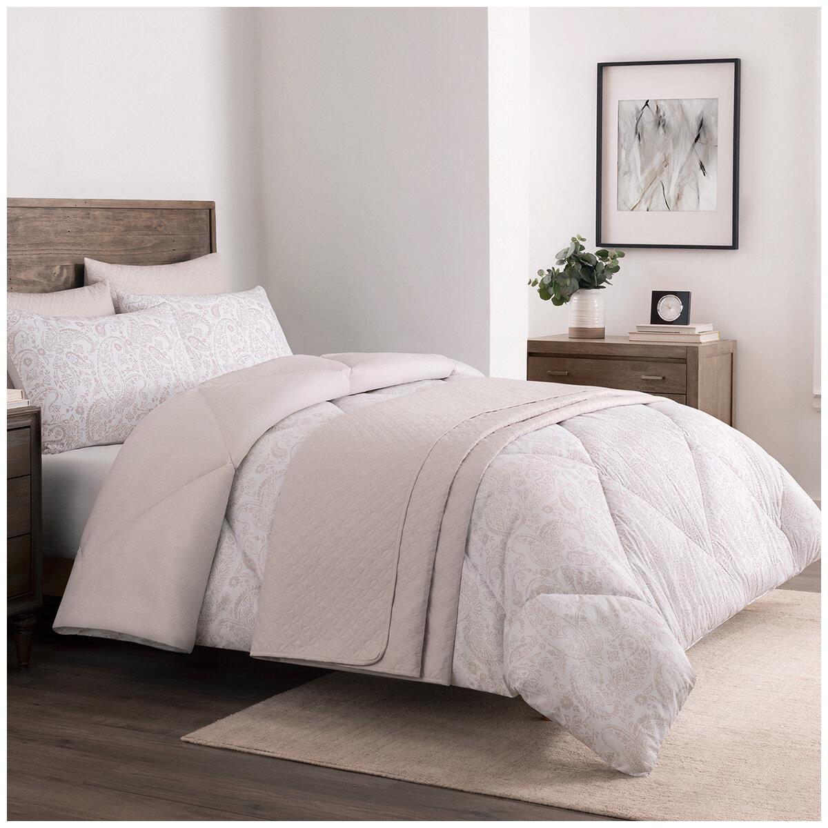Adorn Home Comforter Queen 6 Piece Set Amara Neutral