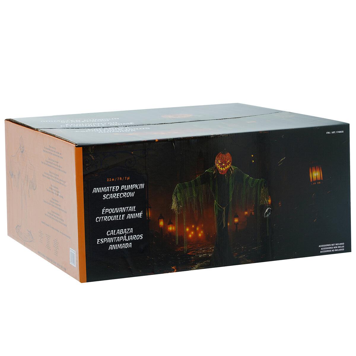 Animated Pumpkin Scarecrow 218cm